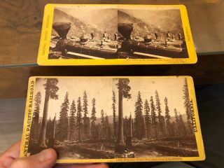 2 Rare Alfred A.  Hart Stereoview Photos Central Pacific Railroad Scenes 1860/70s