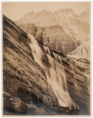 1911 Fred H.  Kiser,  Silver Print Of Glacier National Park,  Morning Eagle Falls