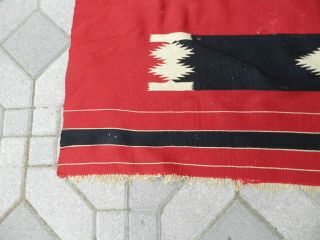 Antique Red Native American Blanket With Whirling Logs,  55 