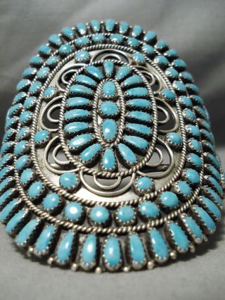 Craziest Vintage Navajo Larry Moses Begay Turquoise Sterling Silver Bracelet