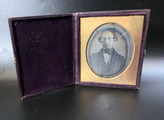 Daguerreotype Confident Older Man - Marked Plumbe’s Patent October 22,  1842