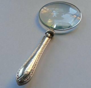 William Yates Hm Sterling Silver Handle Magnifying Glass Sheff 1946 George Vl