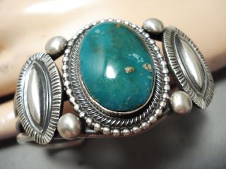 Important Vintage Navajo Leo Martinez Turquoise Sterling Silver Bracelet