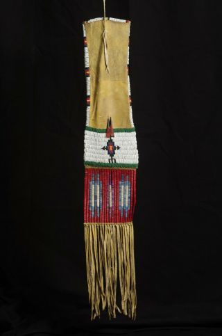 Beaded And Quilled Hide Pipe Bag - Lakota Sioux - 1870 - 1890