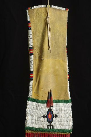 Beaded and Quilled Hide Pipe Bag - Lakota Sioux - 1870 - 1890 3