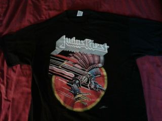 Vintage Judas Priest Screaming For Vengeance Tour T - Shirt 1982