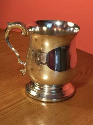 Vintage Epns On Copper Silver Plated Tankard 12cm