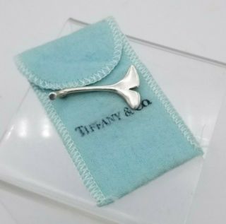Elegant Vintage Tiffany & Co Sterling Silver Ginkgo Leaf Pin Brooch