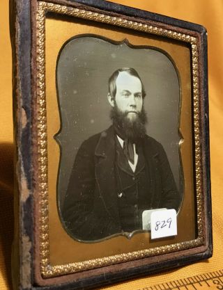 " Master " - 6th Plate Early Daguerreotype Of A Man With Full Beard (l829)