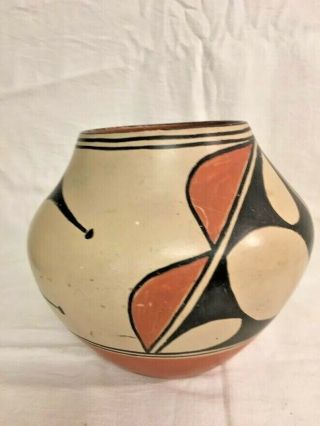 Vintage Hand Coiled Pottery Polychrome Jar,  Kewa Santo Domingo Pueblo,  c.  1920 - 30 3