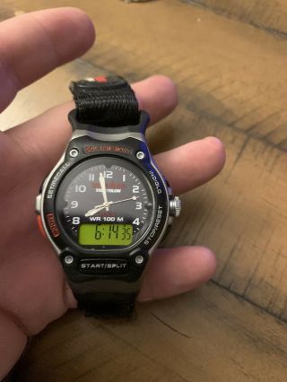 Vintage Timex Ironman Triathlon Men’s 50 Lap Analog Digital Watch Indiglo Retro