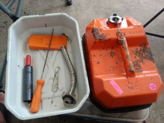 Vintage Stihl Fuel & Tool 1.  5 Gallon Gas Can And Tool Box.  Box.  2