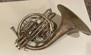 Vintage Buescher French Horn Brass Instrument As - Is Parts Repair