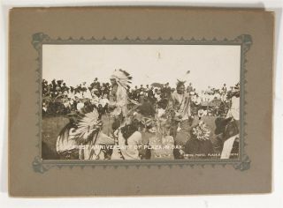 1907 Native American Mandan / Hidasta Indian War Dance Cabinet Card Photo Dakota