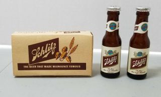 1957 Schlitz Beer Bottle Salt & Pepper Shakers With Box