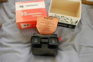 View Master American Made Model E Black With Red Advance Lever & Box