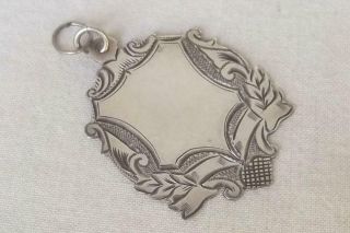 A Solid Sterling Silver Pocket Watch Chain Fob Medal.