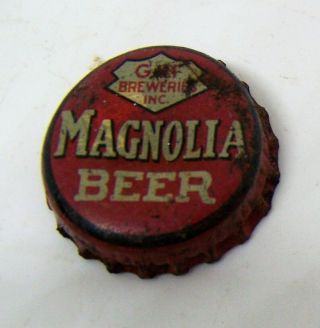 Magnolia Beer Cork Lined Bottle Cap Houston Galveston Texas Brewery 1930s