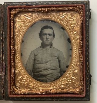 Identified Confederate Soldier Civil War Ruby Ambrotype