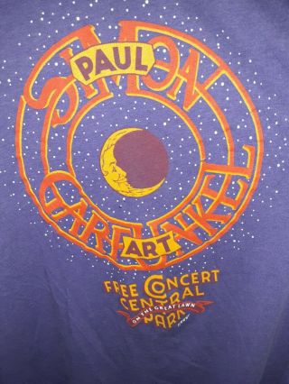 True Vintage 1981 Simon & Garfunkel Concert Show T - Shirt Central Park Reunion