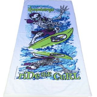 Goosebumps Beach Beach Towel Ride The Curl Surfing Vintage 90s Jay Franco 31x55