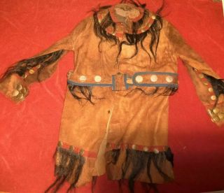 Rare 1880 Native American Indian Buckskin Buffalo Hair Belt Coat Museum Quality