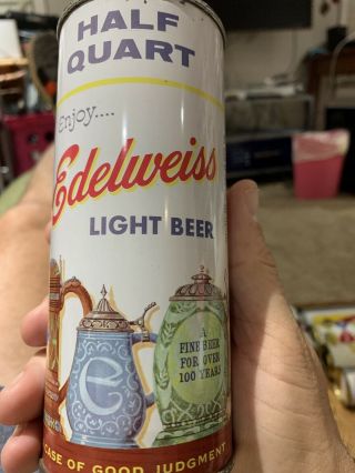 Edelweiss Light Bottom Opened Flat Top Beer Can