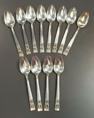 Vintage Oneida Community Coronation Silver Plate Demitasse Spoon Set Of 12