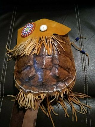 Awesome Vintage Native American Hand Made Snapping Turtle Bag Regalia