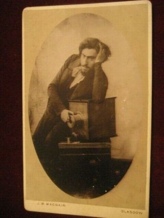 Rare Victorian Cdv Photograph Of A Man And Camera