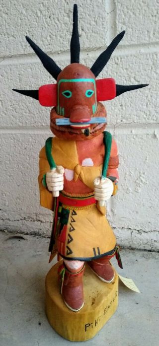 Hopi Vintage Piki Eater Kachina Signed Elson Mansfield One Piece Carving