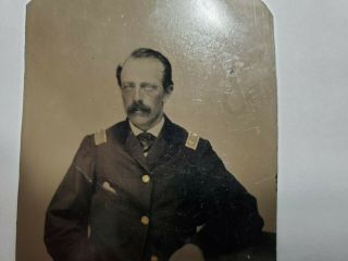 3 Diff Tintype & CDV Photos Of Same Soldier From Sgt To Captain? Civil War? NR 3