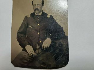 3 Diff Tintype & CDV Photos Of Same Soldier From Sgt To Captain? Civil War? NR 4