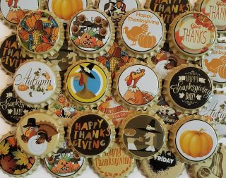 100 Thanksgiving Homebrew Beer Bottle Crown Caps Autumn Decoration Home Brew