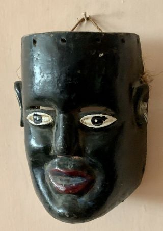 Vintage Mexican Festival Dance Mask,  VERY RARE,  Black Child,  Afro - Mexican,  c.  1940 2