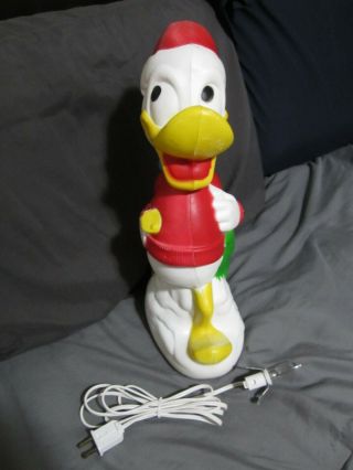 Vintage Disney Donald Duck Blow Mold Christmas With Cord 2