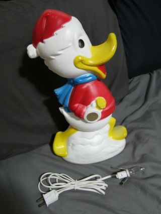 Vintage Disney Donald Duck Blow Mold Christmas With Cord 3
