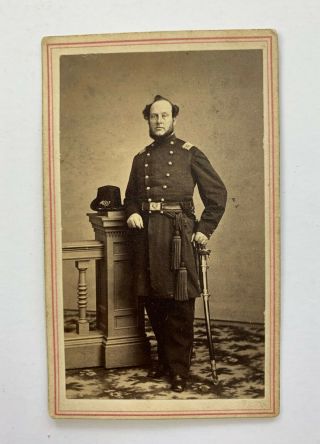 Identified Civil War Cdv Photo Col.  Ira W.  Ainsworth 177th Ny Vol.  Infantry