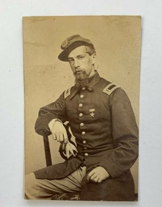 Rare Civil War Cdv Photo Union Soldier F.  E Brownell 11th Ny Fire Zouaves 1860s