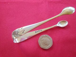 Lovely Antique Solid Silver Sugar Tongs Chester 1914