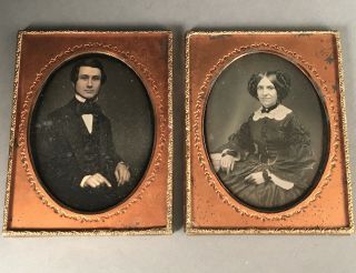 1/4 Plate Daguerreotypes Of Handsome Woman,  Man,  No Wipes,  No Cases