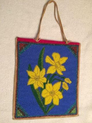 Vintage Native American Indian Beaded Bag Rich Colors 2