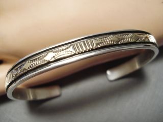 Superior Vintage Navajo Bruce Morgan Sterling Silver Gold Bracelet