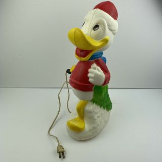 Vintage Disney Donald Duck Blow Mold Christmas With Cord 15 " Tall