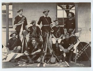 Photo 2nd Matabele War 1896 Signalmen In Uniform - Heliograph & Flags - Rausch