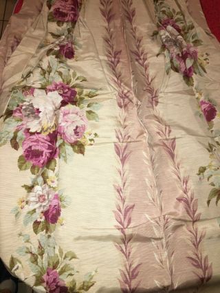Vintage Rose Drapes Pleated 2 Panels 24x81