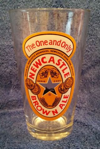 Newcastle Brown Ale " The One And Only " Pint Glass Collector - Homebar - Mancave