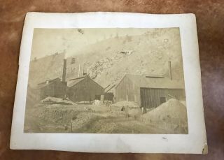 Rare Mounted Photo Mining Mill Black Hawk Colorado 1870s Gold Gregory Gulch Mine