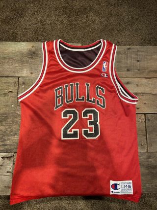 Vintage Champion Michael Jordan 23 Black Red Reversible 1990s Bulls
