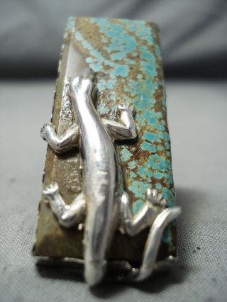 Exquisite San Felipe 8 Turquoise Sterling Silver Gekko Ring Native American